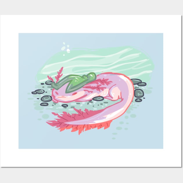 River Puppy Axolotl Wall Art by sky665